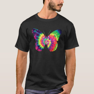 Camiseta Rainbow Tie Dye Butterfly Tye Morre Parece Legal T