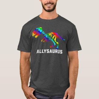 Camiseta Rainbow Tre Dinossaur Skeleton Orgulho gay LGBT An