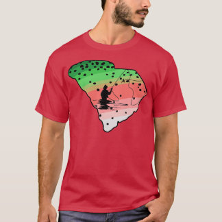 Camiseta Rainbow Trouly Fish South olina State Map Fly F