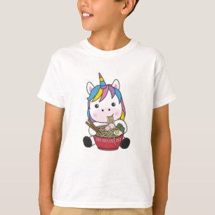 Camiseta Rainbow Unicorn ama Ramen Pasta