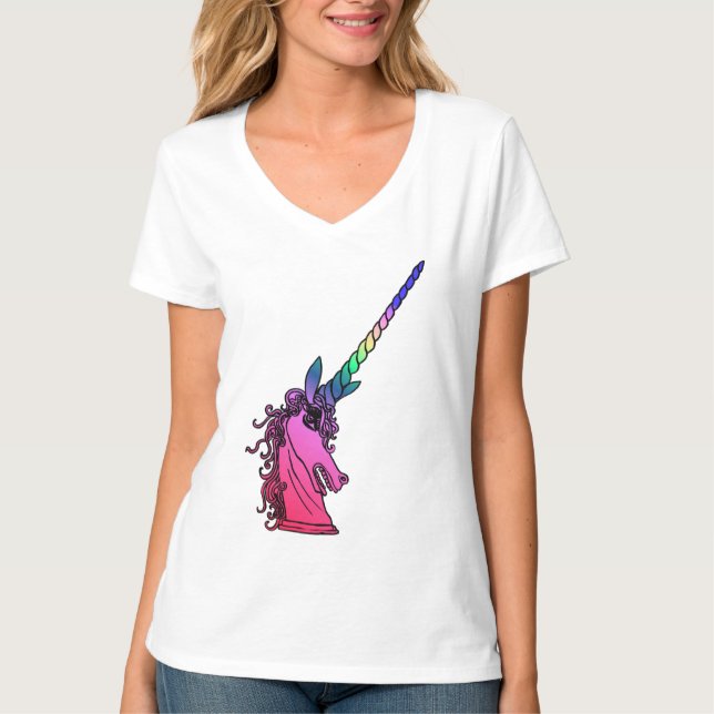 Camiseta Rainbow Unicorn Cameo Emblem Graphic Tee (Frente)