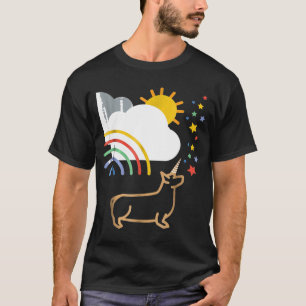 Camiseta Rainbow Unicorn Corgi Dog Tee