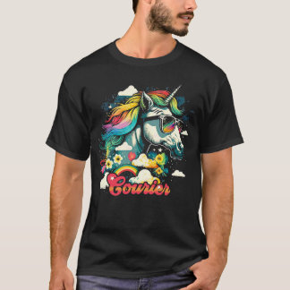 Camiseta Rainbow Unicorn Courier