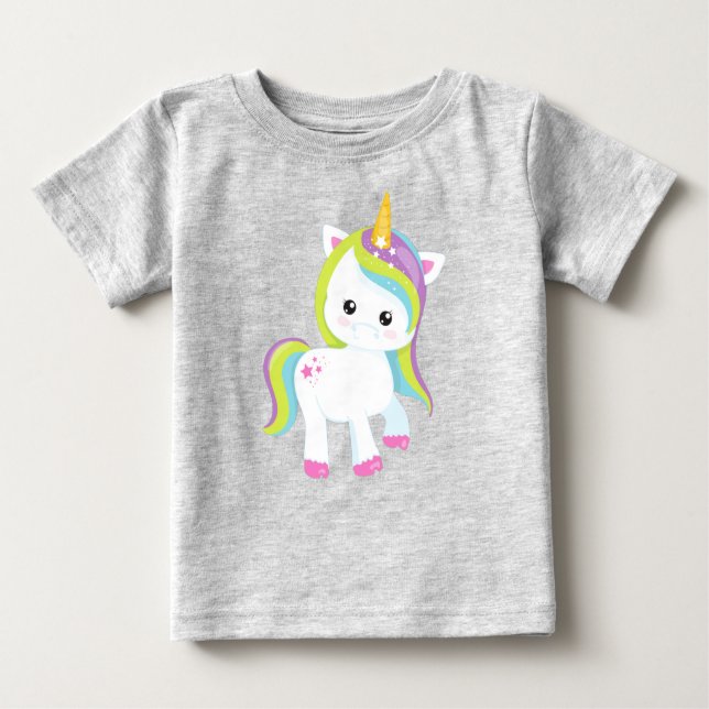 Camiseta Rainbow Unicorn, Cute Unicorn, Magic Unicorn, Star (Frente)