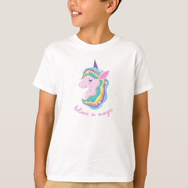 Camiseta Rainbow Unicorn Festa de aniversário Baby (Frente)