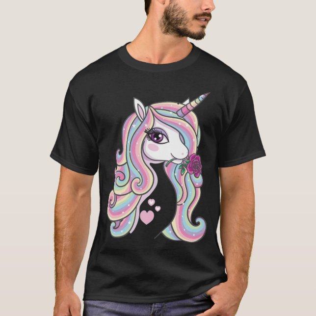Camiseta Rainbow Unicorn geek  (Frente)