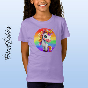 Camiseta Rainbow 🌈 🦄 Unicorn Girly Animal Colorful Purple