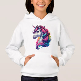 Camiseta Rainbow Unicorn Kids Hoodie - Conforto Mágico e