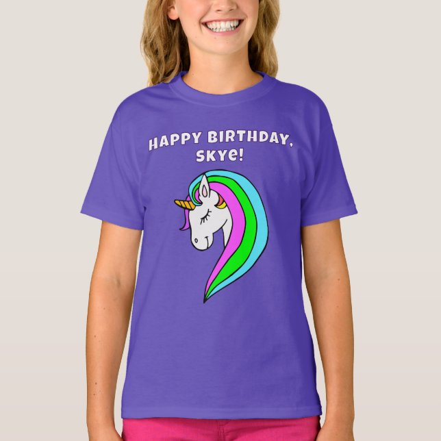 Camiseta Rainbow Unicorn Personalizado (Frente)