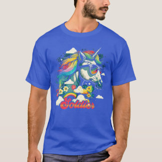 Camiseta Rainbow Unicorn Soldier