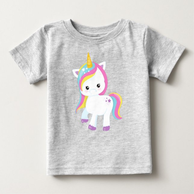 Camiseta Rainbow Unicorn, Star, Cute Unicorn, Magic Unicorn (Frente)