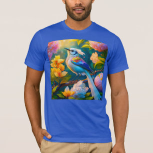 Camiseta Rainbow Winged Jay Fantasy Bird