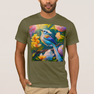Camiseta Rainbow Winged Jay Fantasy Bird