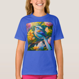 Camiseta Rainbow Winged Jay Fantasy Bird