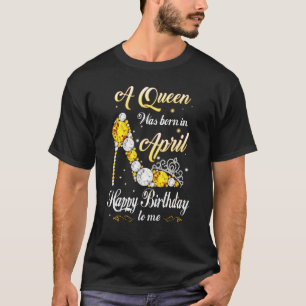 Camiseta Rainha Abril Festa de Aniversário Bonita Mulheres 