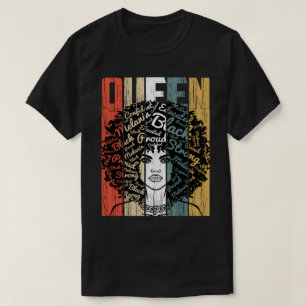 Camiseta Rainha Africana Americana Educou Forte Mulher Negr