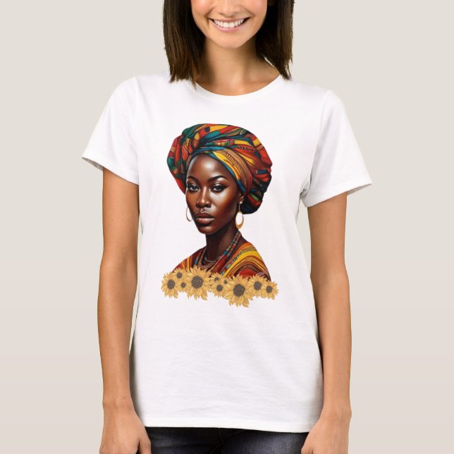 Camiseta Rainha Africana: Empoderada e Elegante (Frente)