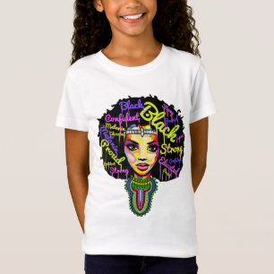 Camiseta Rainha Africana Forte para as Mulheres - Histo Neg