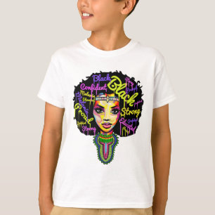 Camiseta Rainha Africana Forte para as Mulheres - Histo Neg