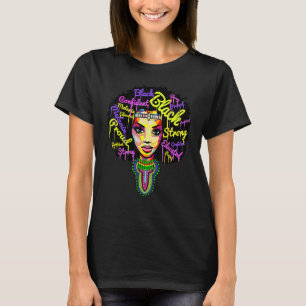 Camiseta Rainha Africana Forte para Mulheres Orgulhosa Hist