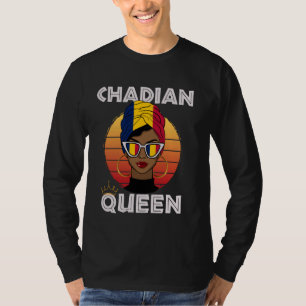 Camiseta Rainha Africana Rainha Chade Sinalizador Chadiana