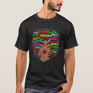 Camiseta Rainha Afro Educada Poderosa