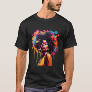 Camiseta Rainha Afro Melanin Derrubando o 10º Aniversário