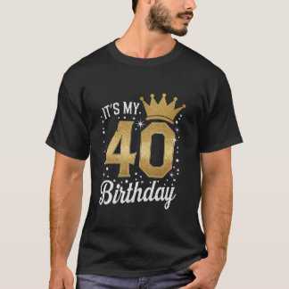 Camiseta Rainha aniversário de 40 anos de 40 anos, quadrada