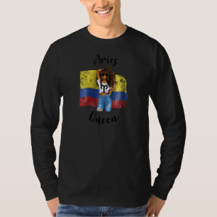 Camiseta Rainha Áries Afro Colombiana Feminina Africana Col