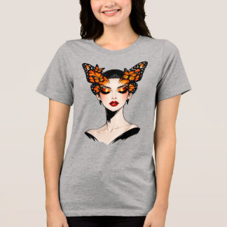 Camiseta Rainha Borboleta Desenho Artístico Feminino