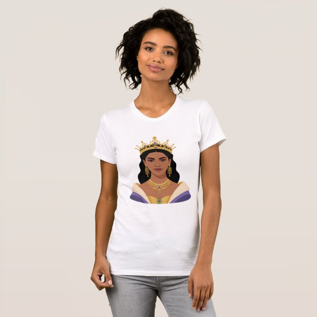 Camiseta Rainha Brasileira Mulher Poderosa Coroa Dourada Ca (Frente Completa)