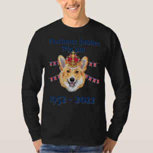 Camiseta Rainha Britânica Platinum Jubilee Cute Corgi Cão 1