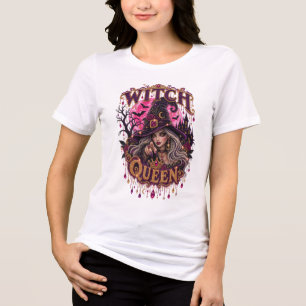 Camiseta Rainha Bruxa Premium Glam Rhinestone Diamante Fals
