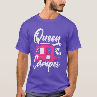 Camiseta Rainha Camper Mulheres Meninas Camping engraçado