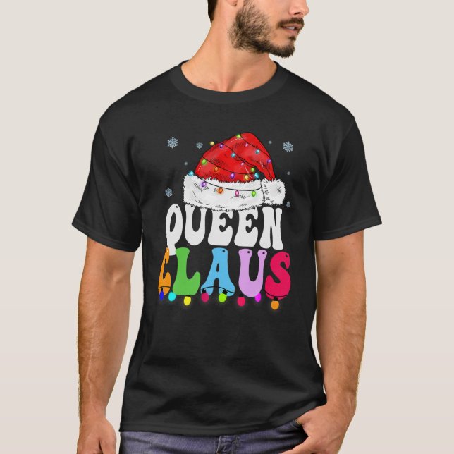 Camiseta Rainha Claus Engraçado Família Xmas Correspondendo (Frente)