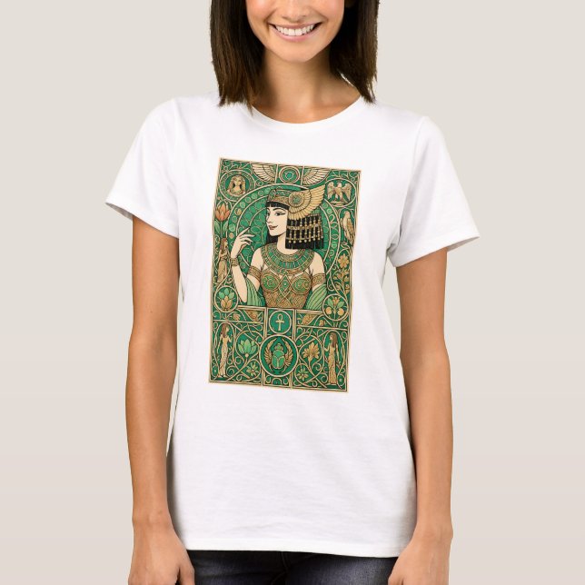 Camiseta Rainha Cleópatra do Egito - Art Nouveau Style T-Sh (Frente)