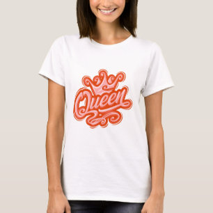 Camiseta Rainha com coroa, Design de tipografia