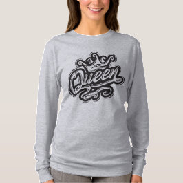 Camiseta Rainha com coroa, Design de tipografia