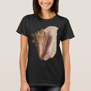 Camiseta Rainha Conch Shell Seashell, Vintage Marine Life