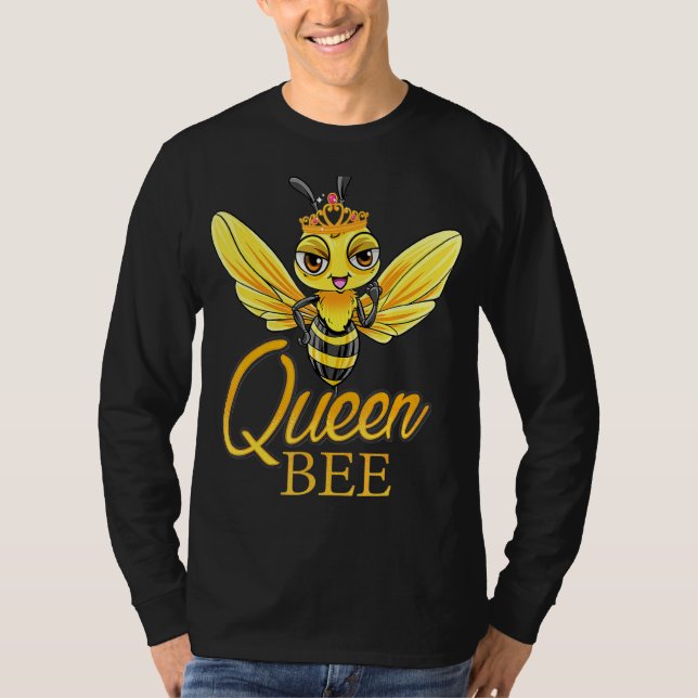 Camiseta Rainha Coroa de Abelhas Meninas Mel Colmeia de Abe (Frente)
