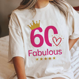 Camiseta Rainha Coroa de Aniversário de 60 Anos Fabuloso