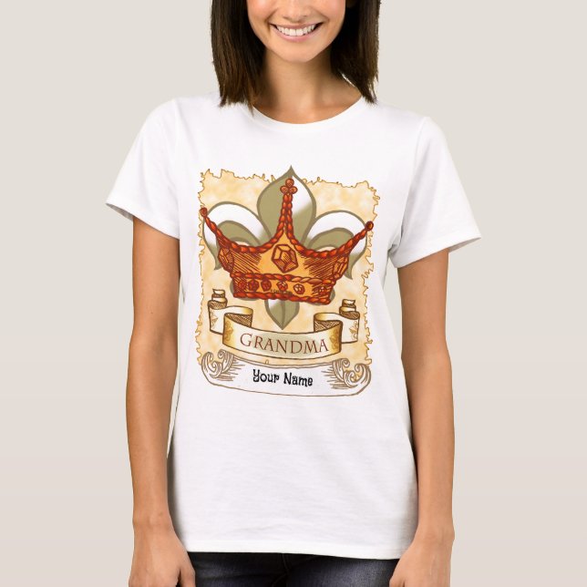 Camiseta Rainha Crown Banner Avó (Frente)