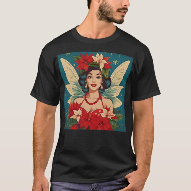 Camiseta Rainha da Beleza do Natal Tropical de Retro (Frente)