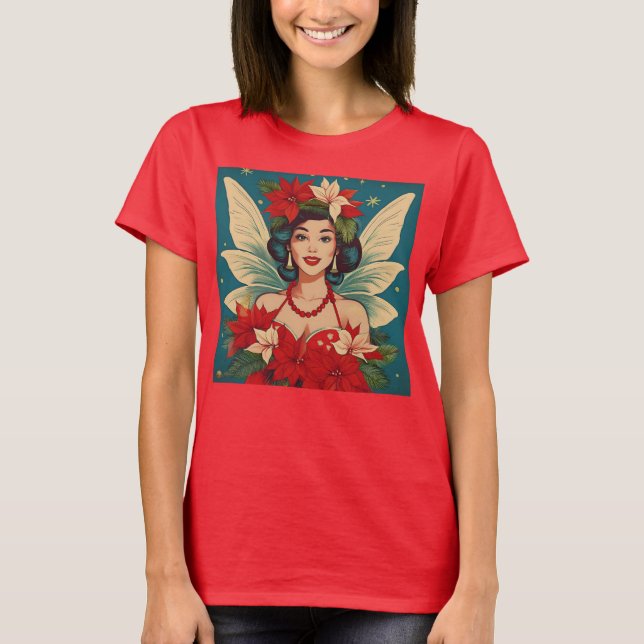 Camiseta Rainha da Beleza do Natal Tropical de Retro (Frente)