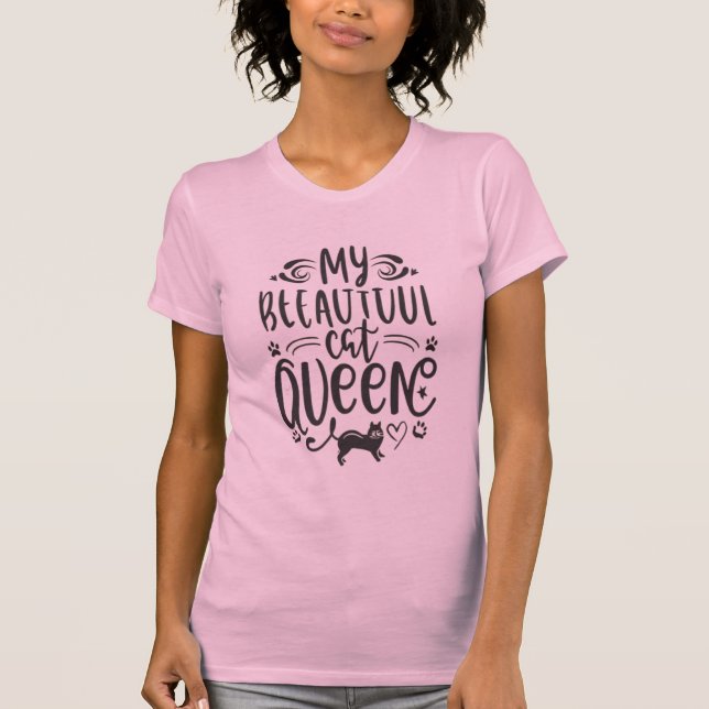 Camiseta rainha da casa: meu lindo gato (Frente)