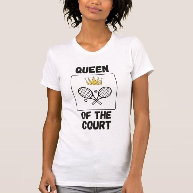 Camiseta Rainha da Coroa de Rackets Cruzados da Tênis do Tr (Frente)