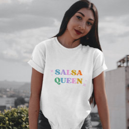 Camiseta rainha da dança salsa latin simples branco moderno