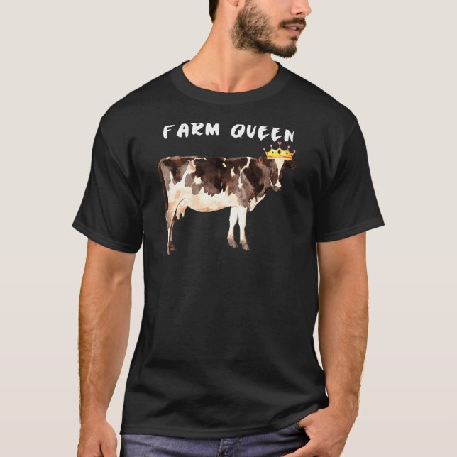 Camiseta Rainha da Fazenda Vaca Coroa Princesa (Frente)