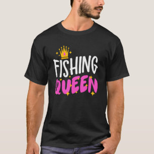 Camiseta Rainha da Pesca Pescador Divertido Entusiasta Aquá
