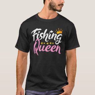 Camiseta Rainha da Pesca Pescador Divertido Entusiasta Aquá